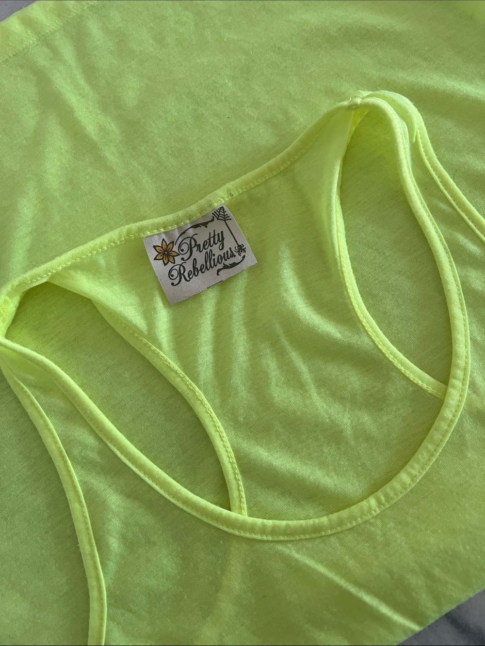Neon Lime Racerback Tank Top - Picture 3 of 3